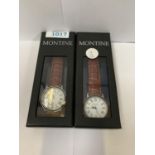 TWO BOXED MONTINE GENTS WRIST WATCHES