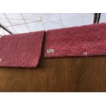 TWO AS NEW 80CM X 80CM PINK PILE RUG