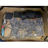 A BOX OF LEAD SOLDIERS, MOULDS AND SOLDERING IRON ETC