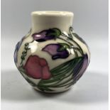 A MOORCROFT POTTERY 'SWEETNESS' PATTERN VASE, HEIGHT 8.5CM