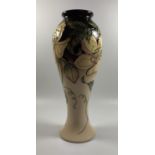 A LIMITED EDITION MOORCROFT POTTERY 'LIBERTY ROSE' PATTERN VASE, NUMBER 55/75, HEIGHT 28CM