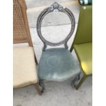 A MODERN CLASSIC STYLE CHAIR FOR A DRESSING AREA WITH SHABBY CHIC CIRCULAR BACK AND LEGS. THIS