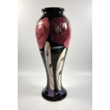 A MOORCROFT POTTERY 'BELLA HOUSTON' PATTERN VASE, HEIGHT 28CM