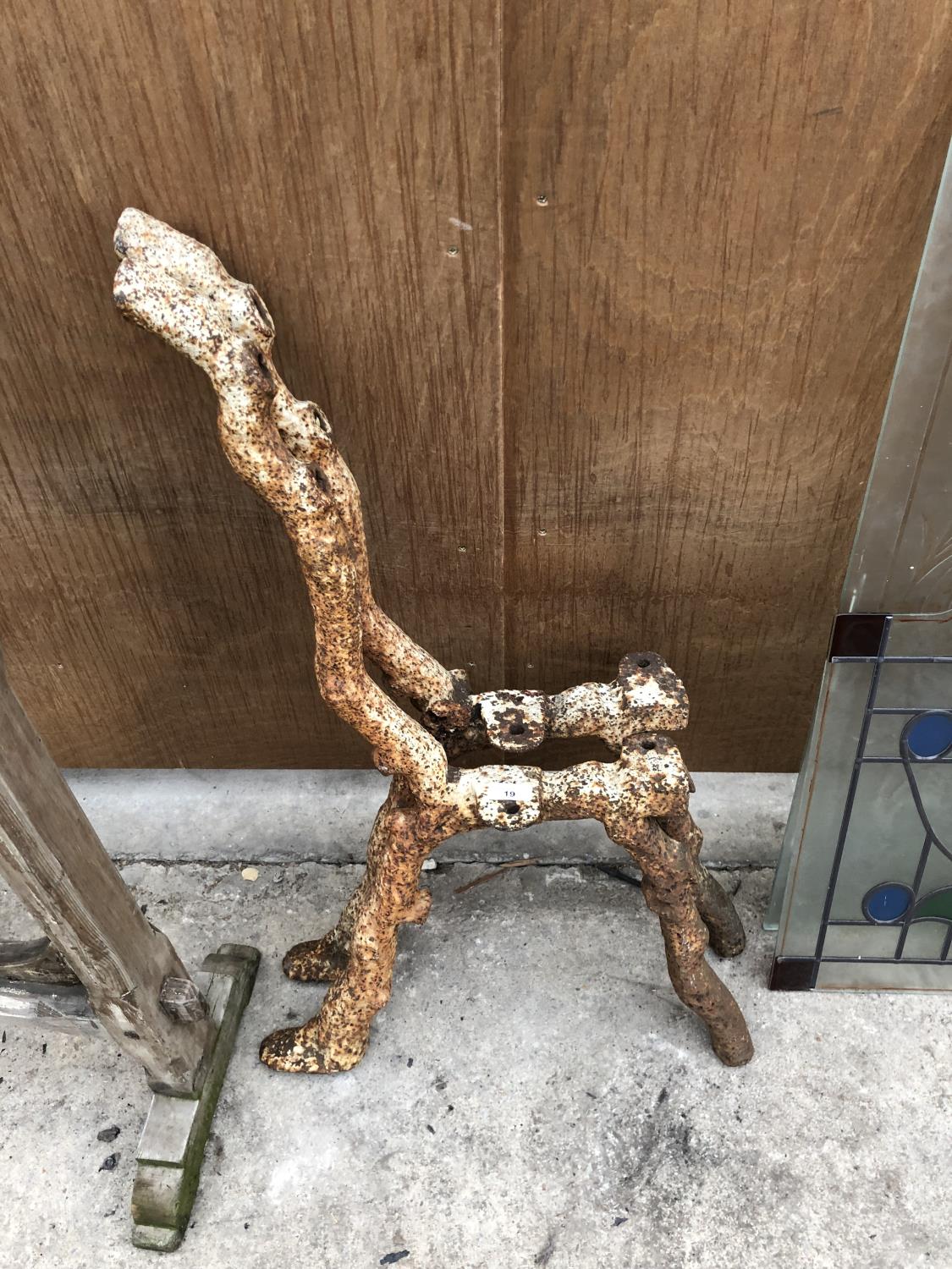 A PAIR OF VINTAGE COALBROOKDALE STYLE BENCH ENDS