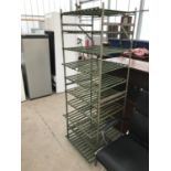 A VINTAGE GARDEN SHELVING UNIT