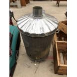 A GALVANISED METAL BRAZIER