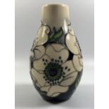 A MOORCROFT POTTERY 'SNOW SONG' PATTERN VASE, HEIGHT 13CM