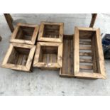 VARIOUS WOODEN GARDEN PLANTERS