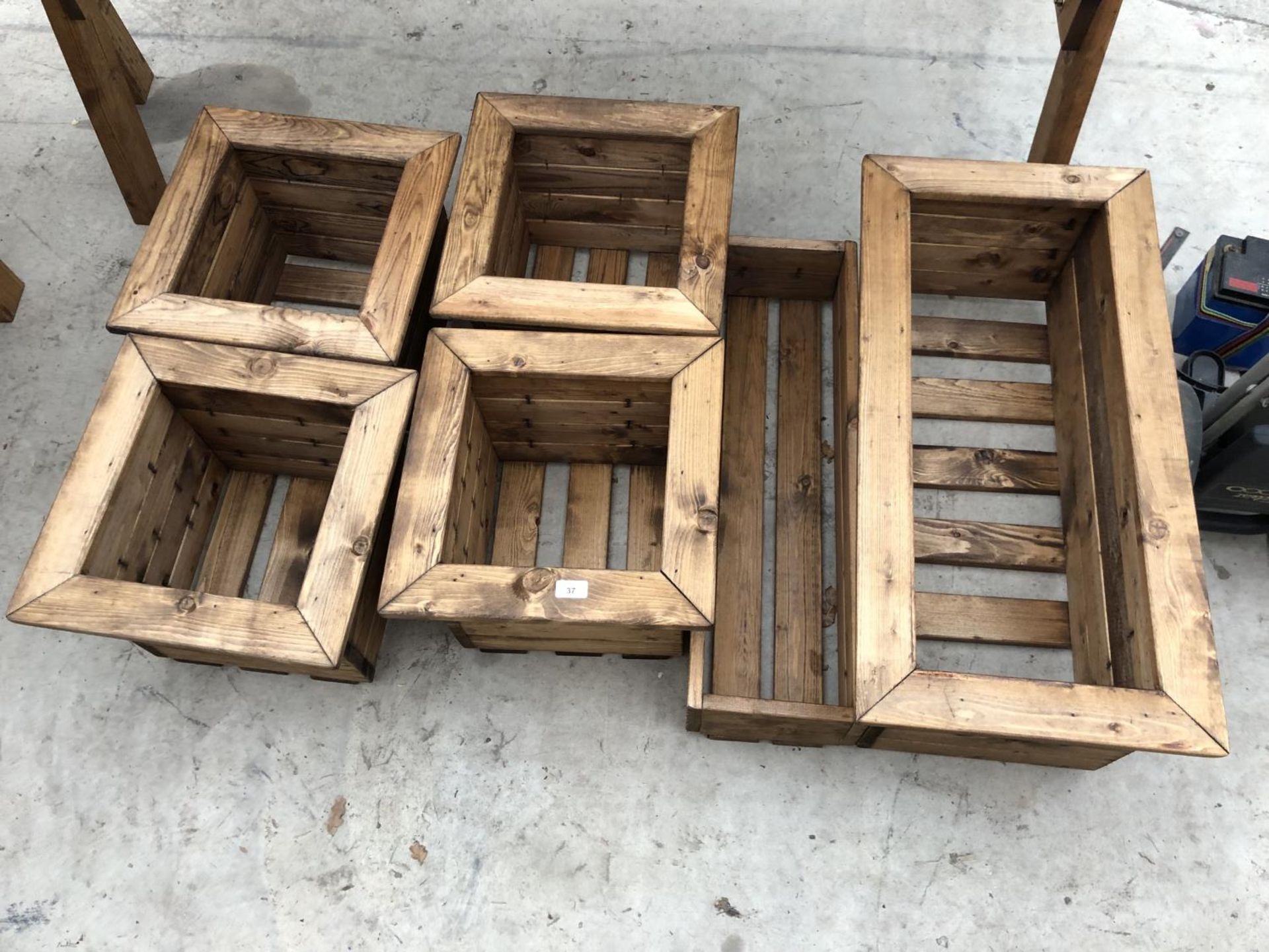 VARIOUS WOODEN GARDEN PLANTERS