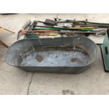 A GALVANISED TROUGH