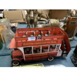 A TIN METAL DOUBLE DECKER BUS MODEL