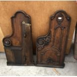 A PAIR OF 'WRIGHT & JONES' DECORATIVE HEAVY CAST CHURCH PEW BENCH ENDS