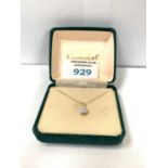 A BOXED 9CT GOLD SOLITAIRE NECKLACE, 0.7G GROSS WEIGHT