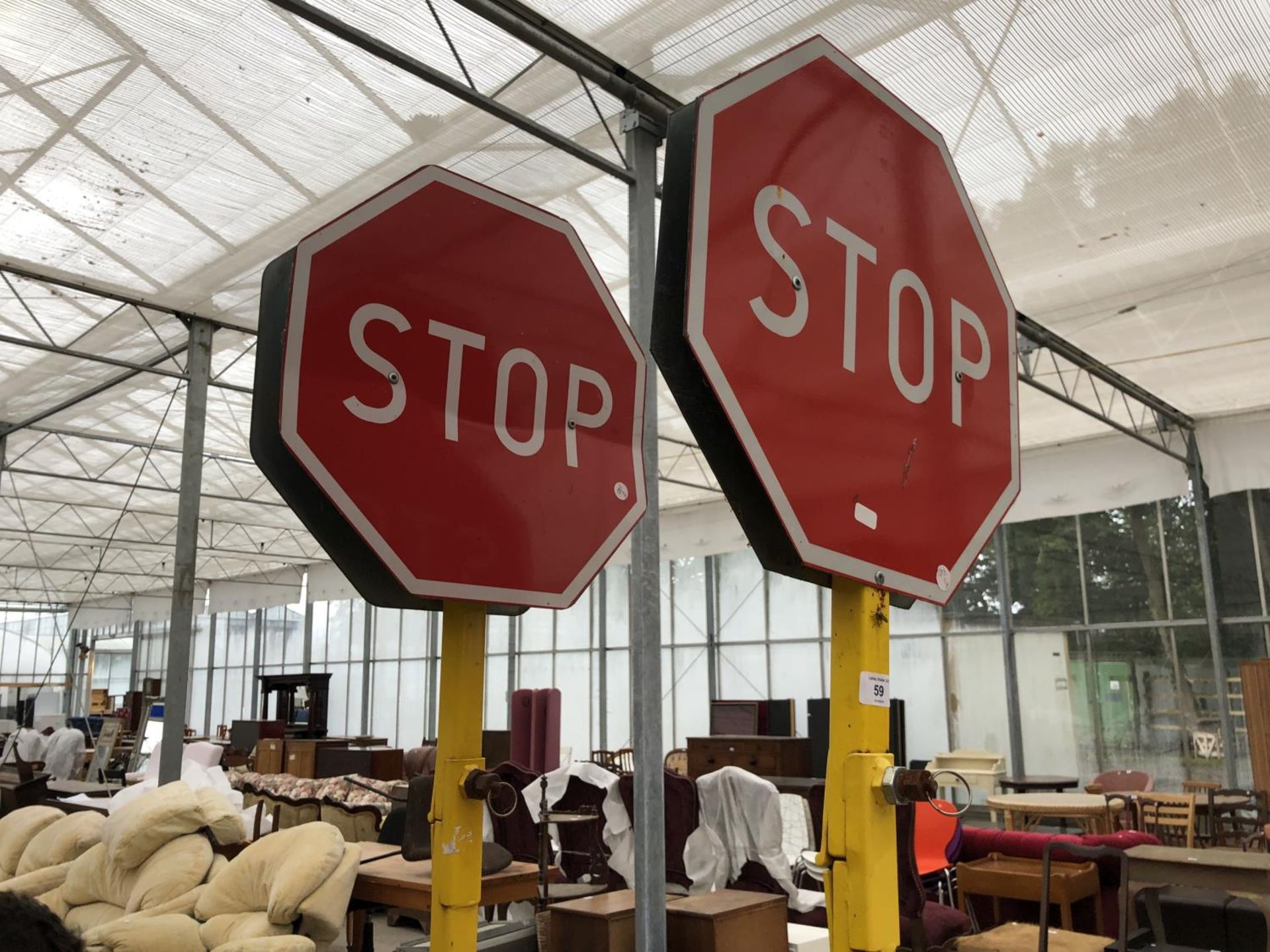 TWO METAL 'STOP' SIGN STANDS - Image 2 of 2