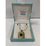 A BOXED 9CT GOLD SOLITAIRE NECKLACE