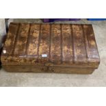 A LARGE VINTAGE STYLE METAL TRUNK