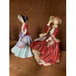 TWO ROYAL DOULTON LADY FIGURES TO INCLUDE 'TOP O THE HILL' AND 'LADY SUBIL'