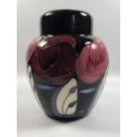 A MOORCROFT POTTERY 'BELLA HOUSTON' PATTERN GINGER JAR, HEIGHT 16CM