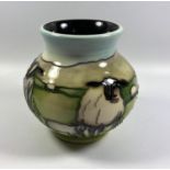 A MOORCROFT POTTERY 'SPRING LAMBS' PATTERN VASE, HEIGHT 11CM