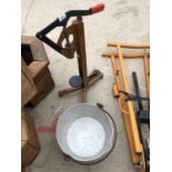 A CORKING MACHINE AND BUCKET