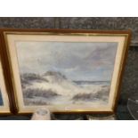 TWO FRAMED COASTAL WATERCOLOURS SIGNED DANA GIBSON NOBLE