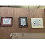A COLLECTION OF THREE FRAMED MAPS TO INCLUDE CHESHIRE, LANCASHIRE AND FRANCE