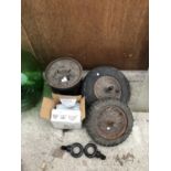 MIXED ITEMS - TWO WHEELS AND TYRES, TUB ETC