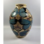 A LIMITED EDITION MOORCROFT POTTERY 'ULYSES' BUTTERFLY PATTERN VASE, HEIGHT 21CM