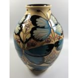 A LIMITED EDITION MOORCROFT POTTERY 'ULYSES' BUTTERFLY PATTERN VASE, HEIGHT 21CM