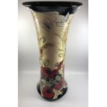 A LARGE PRESTIGE MOORCROFT POTTERY 'FLANDERS FIELD' PATTERN TRUMPET VASE, HEIGHT 46.5CM