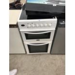 A BELLING DOUBLE OVEN AND FOUR RING CERAMIC HOB