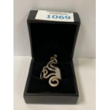 A LADIES SILVER BOXED RING