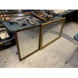 TWO LARGE FRAMED MIRRORS