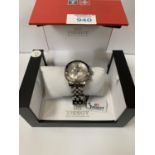 A GENTS BOXED TISSOT WITH 3 SUB DIAL WRIST WATCH