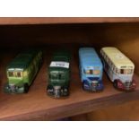 FOUR DIE CAST MODEL BUSES