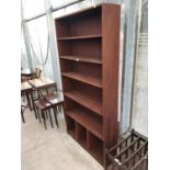 A TEAK EFFECT BOOKCASE