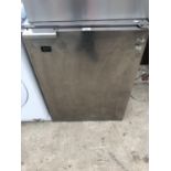 A STAINLESS STEEL UNDER COUNTER FRIDGE