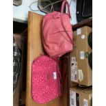 TWO PINK HANDBAGS TO INCLUDE A KIPLING EXAMPLE