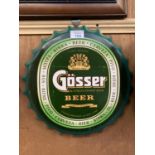 A COLLECTABLE METAL BEER BOTTLE CAP 'GOSSER' SIGN