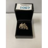 A LADIES SILVER BOXED RING