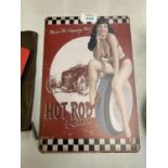 A VINTAGE STYLE 'HOT ROD' METAL SIGN