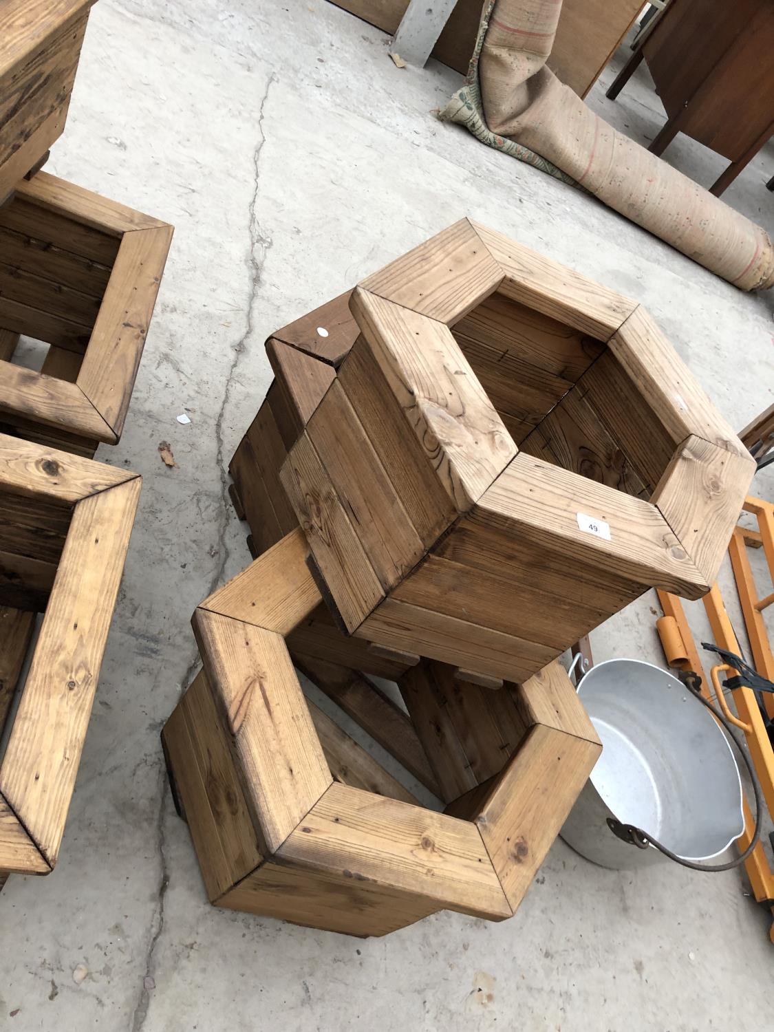 THREE WOODEN GARDEN PLANTERS - Image 2 of 2