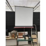 MIXED PROJECTOR ITEMS - SCREEN, SLIDES ETC IN WORKING ORDER