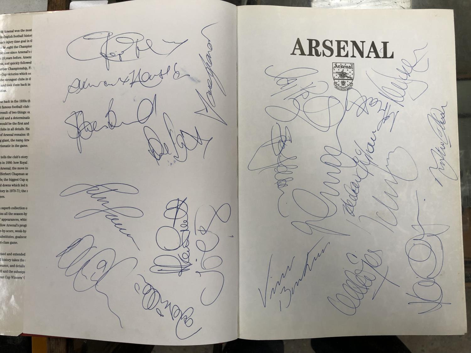 A 'THE OFFICIAL HISTORY OF ARSENAL' SIGNED BOOK