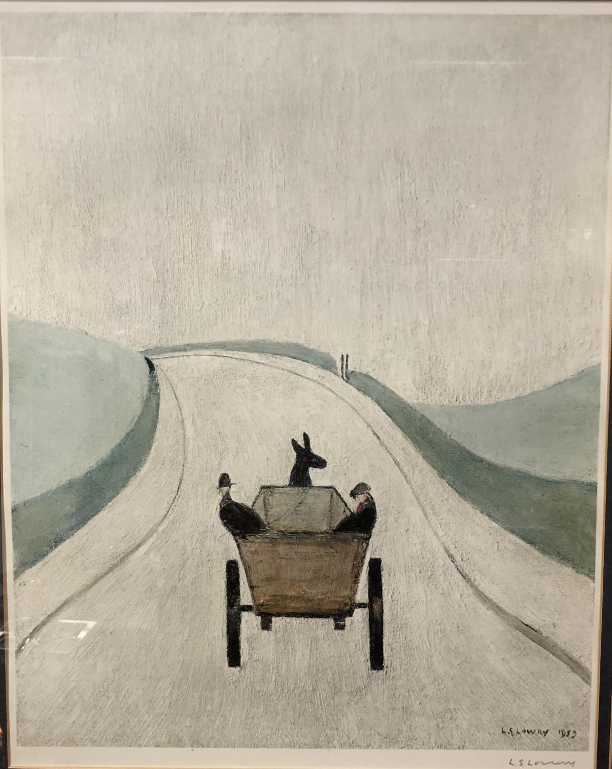 A PENCIL SIGNED L.S. LOWRY PRINT, 'THE CART' LIMITED EDITION OF 850, GUILD STAMP TO LOWER LEFT