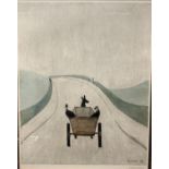 A PENCIL SIGNED L.S. LOWRY PRINT, 'THE CART' LIMITED EDITION OF 850, GUILD STAMP TO LOWER LEFT