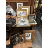 A LARGE GROUP OF FRAMED PICTURES AND PRINTS