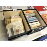 TWO BOXES OF ASSORTED POSTCARDS ETC