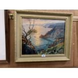A GILT FRAMED OIL PAINTING SIGNED IN THE RIGHT HAND CORNER