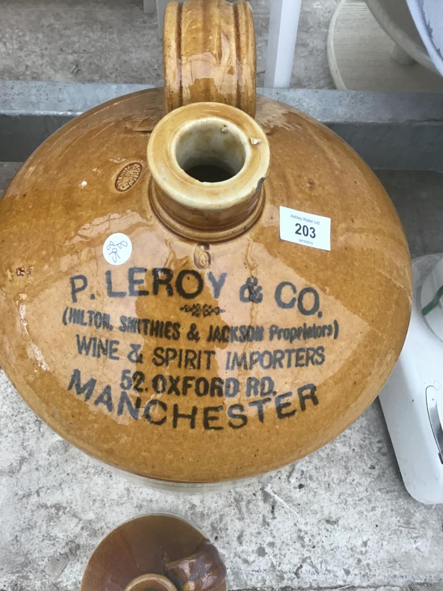 TWO STONEWARE JARS - ONE LARGE P LEROY & CO ONE SMALL DAVID GLEAVE HERB BEER - Image 2 of 3